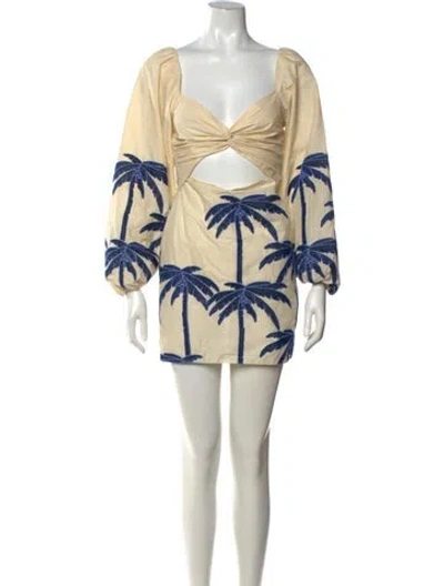 Pre-owned Johanna Ortiz Printed Mini Dress In Neutrals
