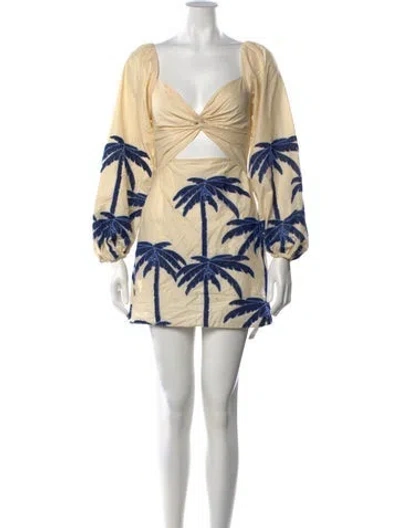 Pre-owned Johanna Ortiz Printed Mini Dress In Neutrals