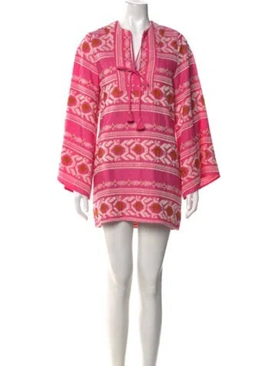 Pre-owned Johanna Ortiz Printed Mini Dress W/ Tags In Pink