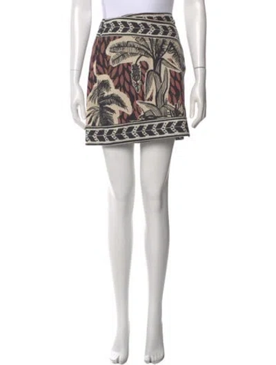 Pre-owned Johanna Ortiz Printed Mini Skirt In Black