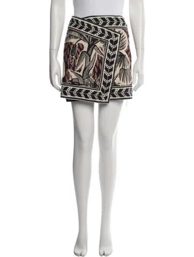 Pre-owned Johanna Ortiz Printed Mini Skirt In Black