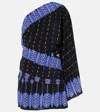 Johanna Ortiz Black Canyon One-shoulder Silk Mini Dress In Multicoloured