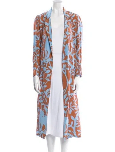 Pre-owned Johanna Ortiz Printed Robe In Blue