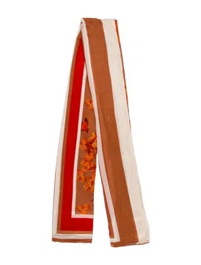 Pre-owned Johanna Ortiz Printed Scarf In Brown