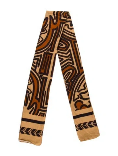 Pre-owned Johanna Ortiz Printed Scarf In Brown