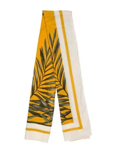 Pre-owned Johanna Ortiz Printed Scarf In Yellow