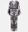 Johanna Ortiz Printed Sheer Beach Cover-up In Gray