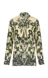 Johanna Ortiz Printed Silk Heavenly Garden Top In Green