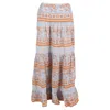 Johanna Ortiz Printed Tiered Maxi Skirt In Multicolor Cotton