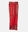 Johanna Ortiz Avanyu Printed Maxi Skirt In Burgundy