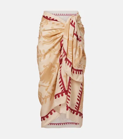 Johanna Ortiz Prismatic Flow Cotton Beach Cover-up In Brown