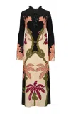 Johanna Ortiz Queen Palm Printed Silk Midi Tunic Dress In Print