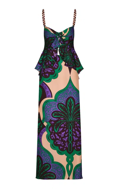 Johanna Ortiz Quisiera Ser Silk Maxi Dress In Multi