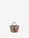 Johanna Ortiz Raffia Cube Bag In Brown