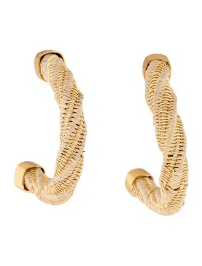 Pre-owned Johanna Ortiz Raffia Flamenco Harmony Drop Earrings In Multi