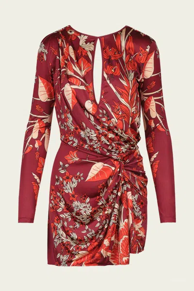 Johanna Ortiz Rainforest Canopy Dress In Wine Red In Burgundy