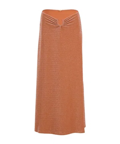 JOHANNA ORTIZ RAINSTORM LUREX-DETAIL MIDI SKIRT