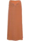 Johanna Ortiz Rainstorm Lurex-detail Midi Skirt In Orange