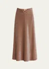Johanna Ortiz Rainstorm Glittered Maxi Skirt In Dark Chocolate