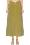 Johanna Ortiz Rainstorm Glittered Maxi Skirt In Rainforest Green