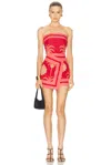 Johanna Ortiz Raiz Ritual Cotton Wrap Mini Dress In Red