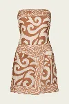 Johanna Ortiz Raiz Ritual Mini Dress In Camel Ecru In Brown