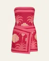 Johanna Ortiz Raiz Ritual Strapless Mini Dress In Multi