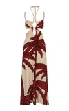 Johanna Ortiz Wedge Weave Embellished Silk Maxi Dress In Print