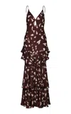 Johanna Ortiz Reinterpretation Silk Maxi Dress In Brown