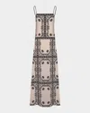 Shop Johanna Ortiz Reinvention Sleeveless Silk Maxi Dress In Tropicalismo Andaluz Ecrublack