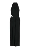 Johanna Ortiz Retro Draped Maxi Dress In Black