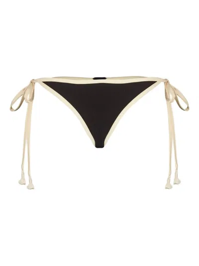 JOHANNA ORTIZ RIBBED-TRIM BIKINI BOTTOM