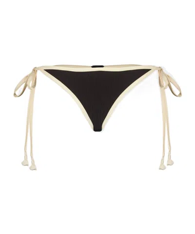 Johanna Ortiz Ribbed-trim Bikini Bottom In Multi