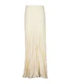 Johanna Ortiz Ribbed-waist Pleated Maxi Skirt In White