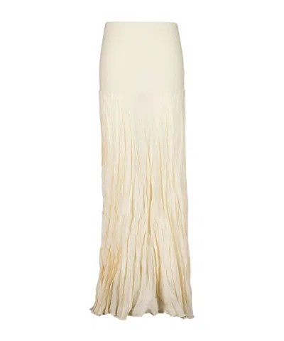 JOHANNA ORTIZ RIBBED-WAIST PLEATED MAXI SKIRT