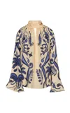 Johanna Ortiz Ritmo Sol Silk Top In Neutral