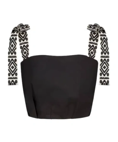 Johanna Ortiz Rituals Stretch Cotton-blend Crop Top In Multi