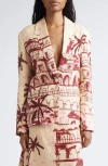 Johanna Ortiz Rock The Plan One-button Linen Jacket In Neutral