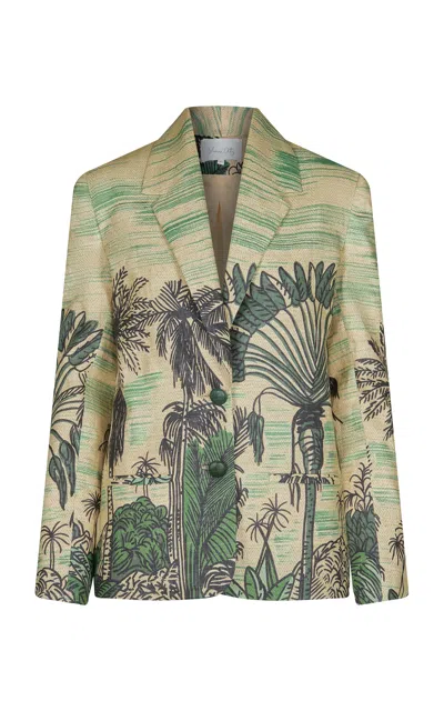 Johanna Ortiz Rock The Plan Printed Linen Jacket In Multi