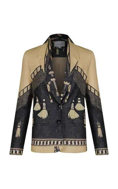 Johanna Ortiz Rock The Plan Tasseled Linen Jacket In Multi