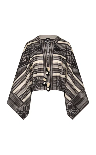 Johanna Ortiz Rooted Power Cotton Poncho In Gray