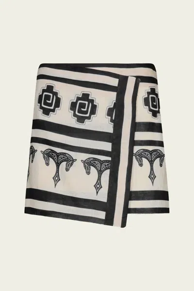 Johanna Ortiz Roots Skirt In Ecru Black