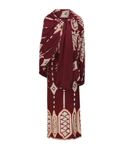 Johanna Ortiz Round Neck Dress In Brown
