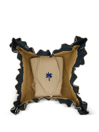 Johanna Ortiz Ruffled Bread Basket In Brown