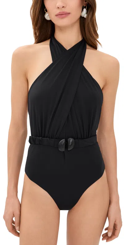 Johanna Ortiz Saddles In The Sunset One Piece Swimsuit Black
