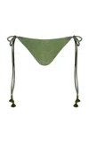 Johanna Ortiz Sagrado Metallic Bikini Bottom In Green