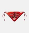 Johanna Ortiz Sagrado Printed Low-rise Bikini Bottoms In Brown