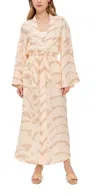 Johanna Ortiz Sail Softy Kimono Swim Palm Stripes/sand/ecru In Swim Palm Stripes/sand/ecru
