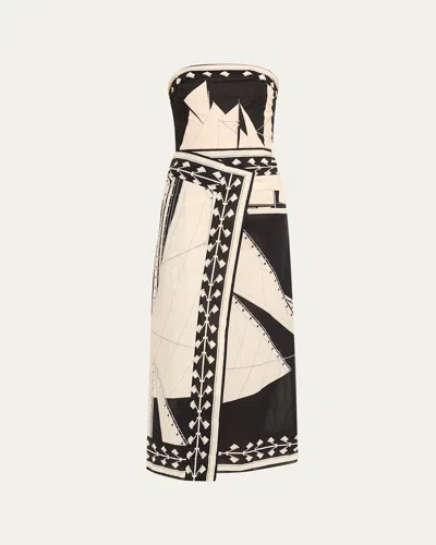 JOHANNA ORTIZ SAILBOATS PONTOON AFTERNOON ANKLE DRESS