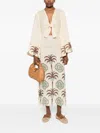 Johanna Ortiz Sailing Flags Midi Dress In Neutral